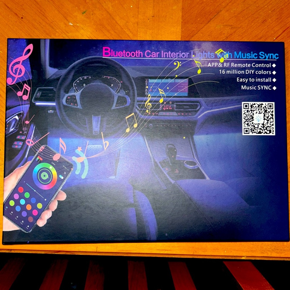 BLUETOOTH CAR INTERIOR LIGHTS WITH MUSIC SYNC